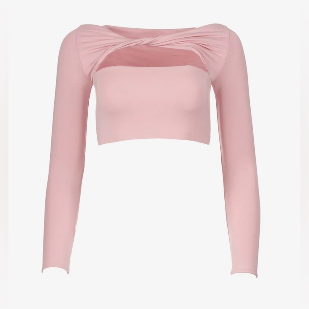 SER.O.YA Ellis Pink Twist Front Top - NWT Size S